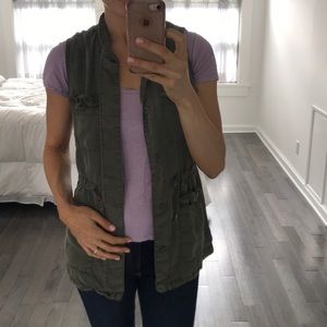 Olive Green Slouchy Vest, Perfect for Layering!